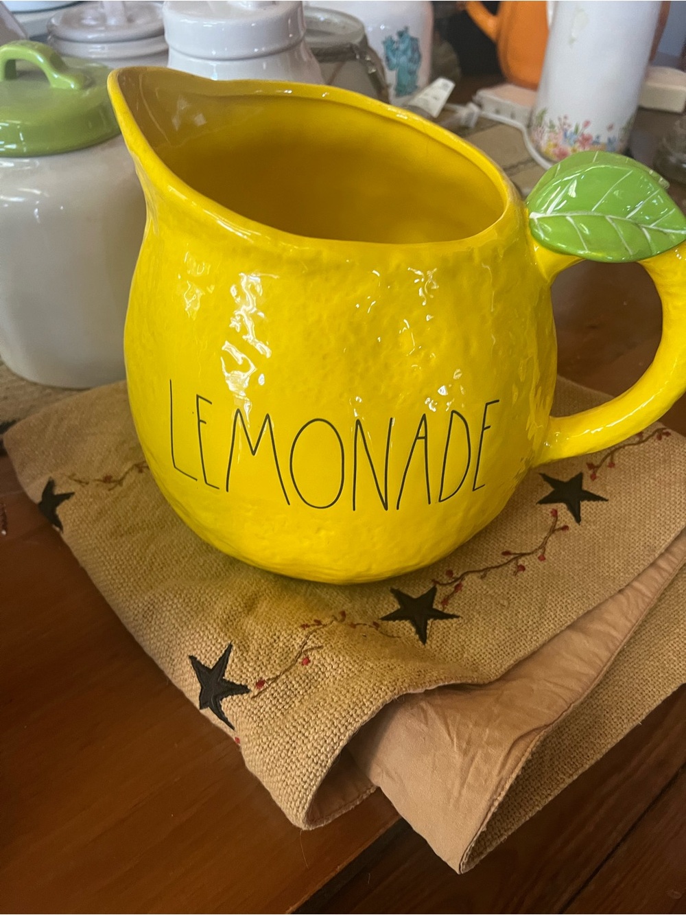 Rae Dunn Yellow Ceramic Pitcher